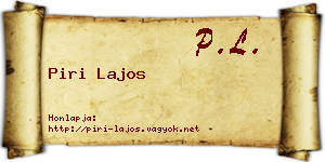 Piri Lajos névjegykártya
